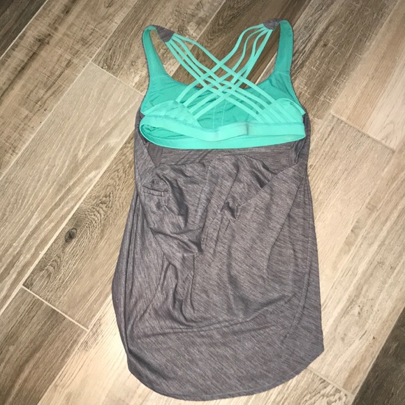 Lululemon Wild Tank Gray and Turquoise sz 8 - Picture 4 of 4